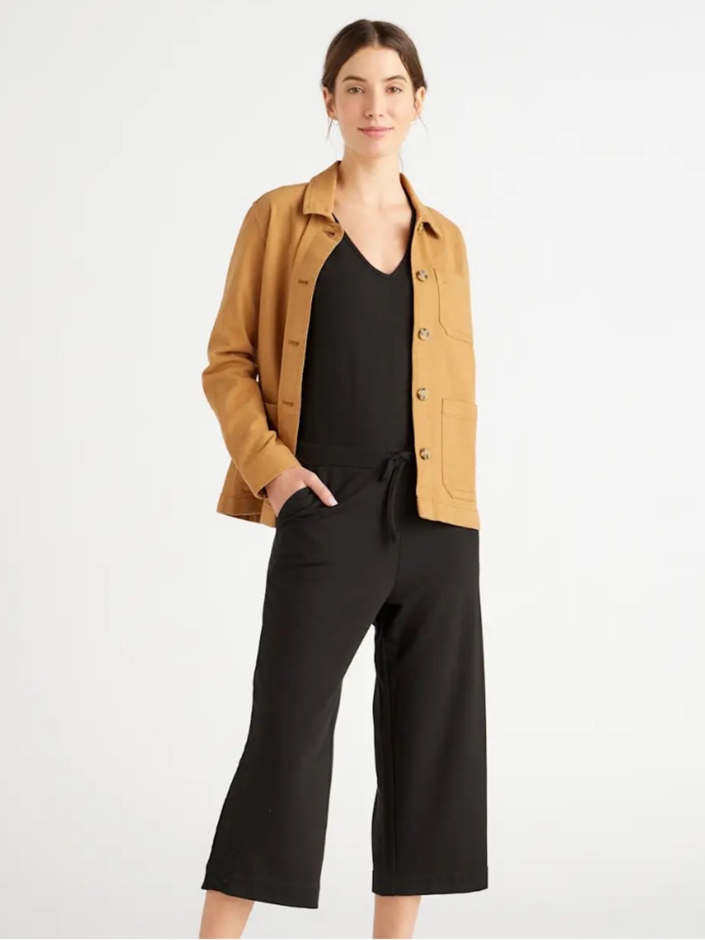 Quince Organic Cotton Comfort Stretch Chore Jacket in Tobacco M